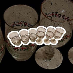 Set of vintage Christmas glasses